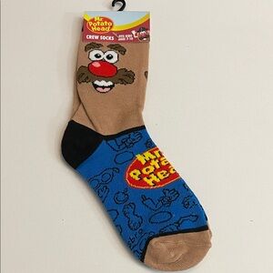Mr. Potato Head Crew Socks by Hasbro Brown and Blue. NWT Collectors Item